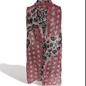 Polka Dot and Leopard Combo Scarf Size O/S EUC